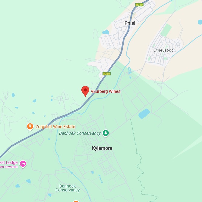 Vuurberg Wines Karte