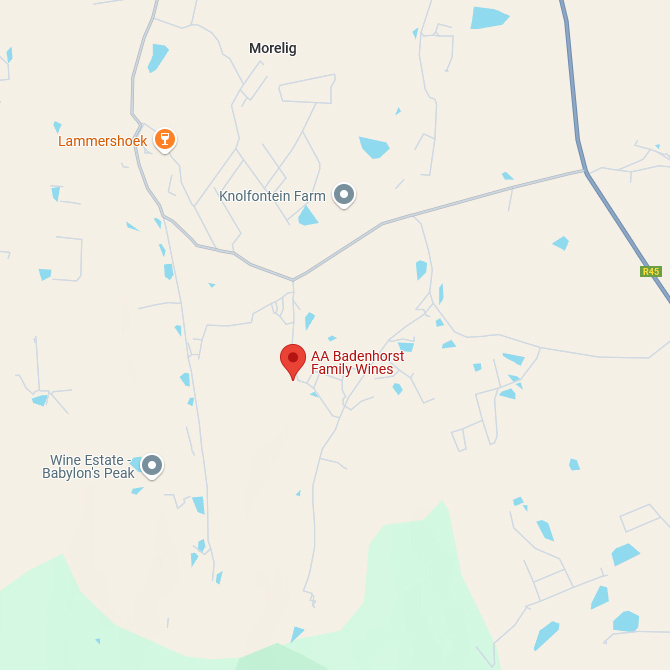 AA Badenhorst Family Wines Karte