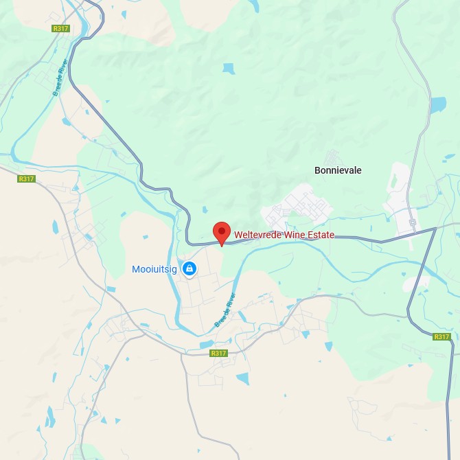Weltevrede Estate Karte