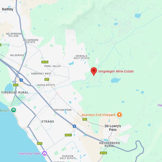 Vergelegen Estate Karte