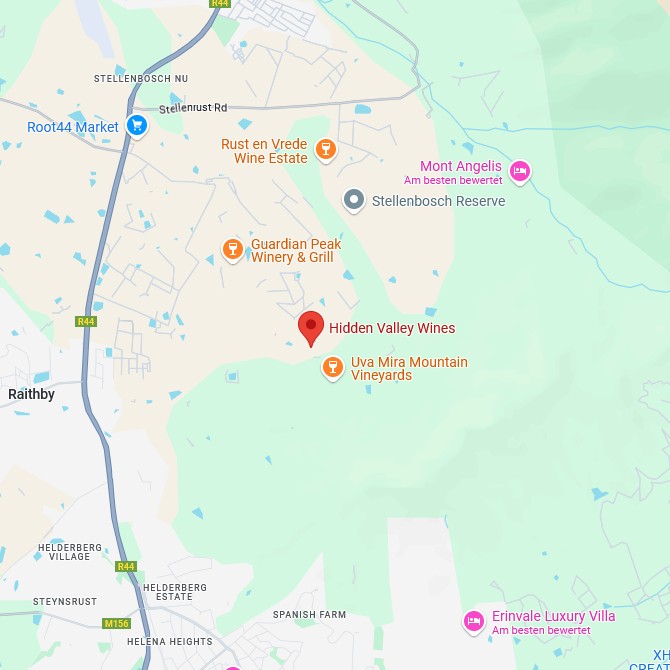 Hidden Valley Wines Karte