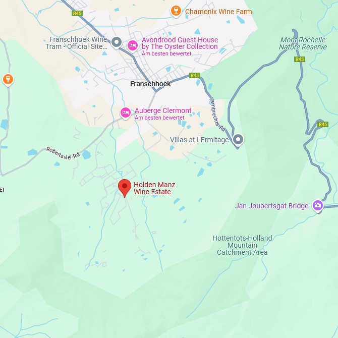 Holden Manz Wine Estate Karte