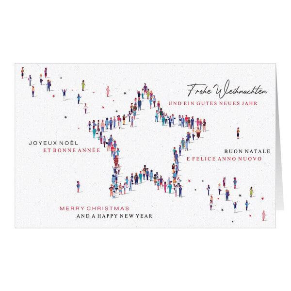 Karte "Frohe Weihnachten - Eine bunte Welt gestalten"